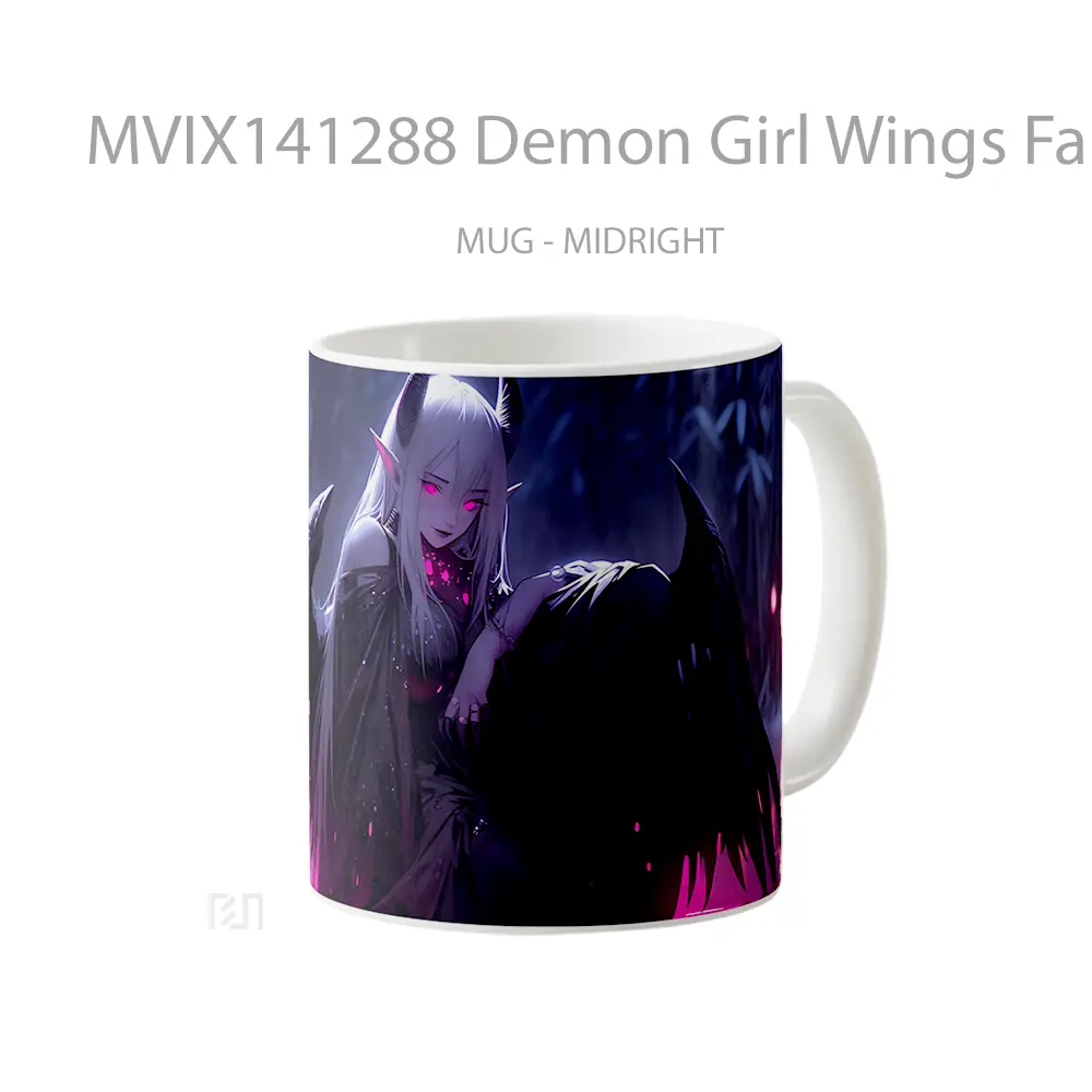 Mug Demon Girl Wings Fantasy Gelas Keramik Unik - All-side / Desain
