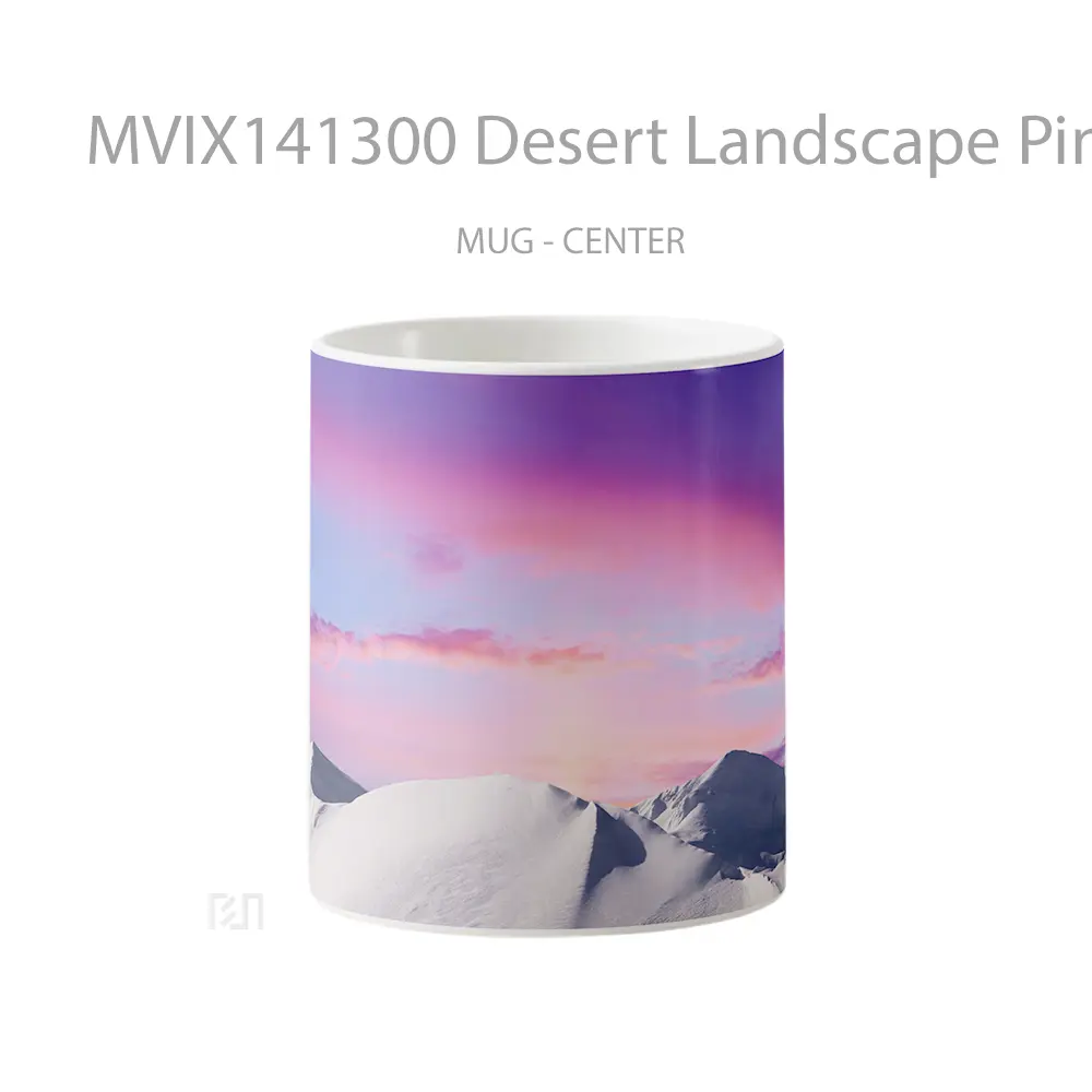 Mug Desert Landscape Pink Sky Scenery Gelas Pemandangan Alam