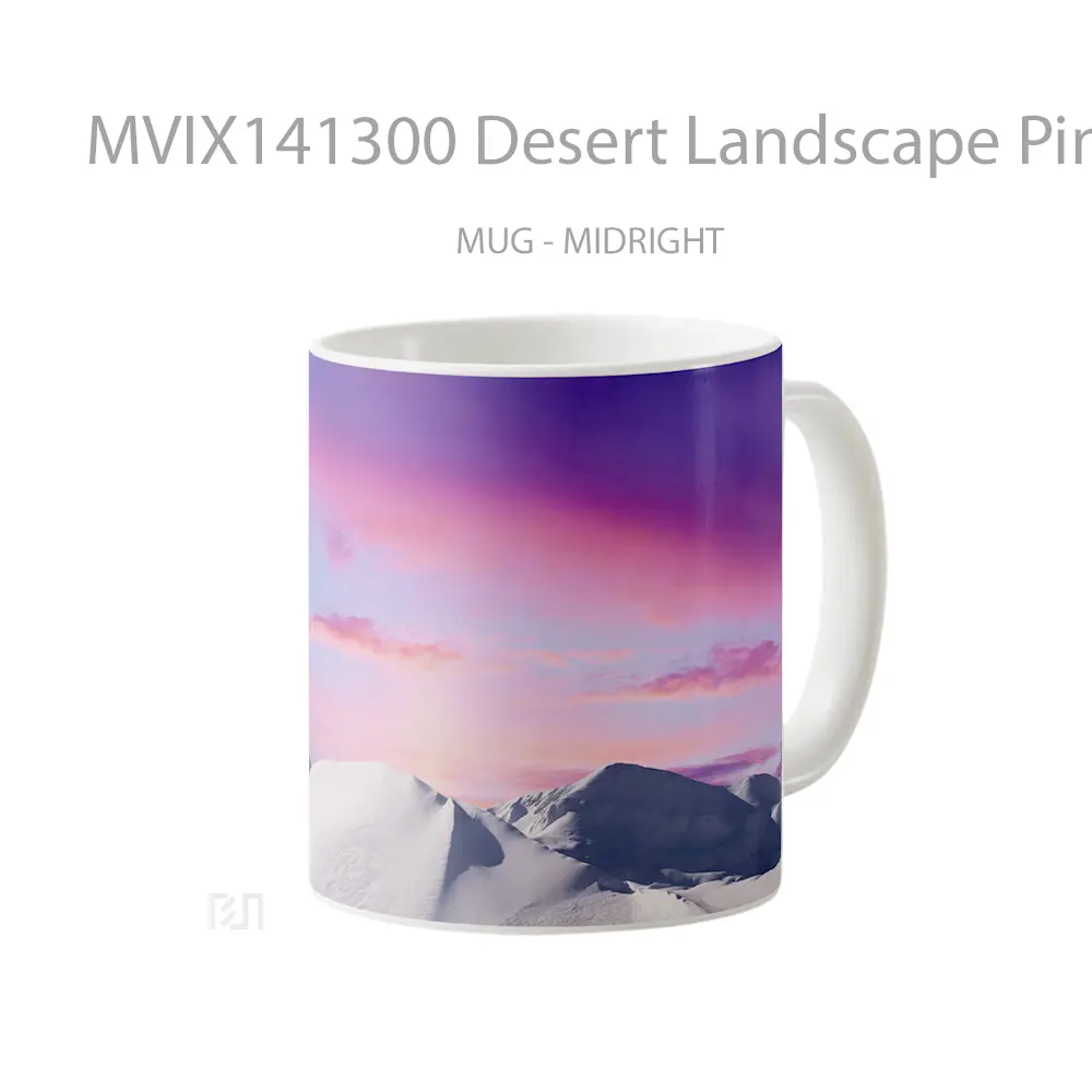 Mug Desert Landscape Pink Sky Scenery Gelas Pemandangan Alam - All-side / Desain