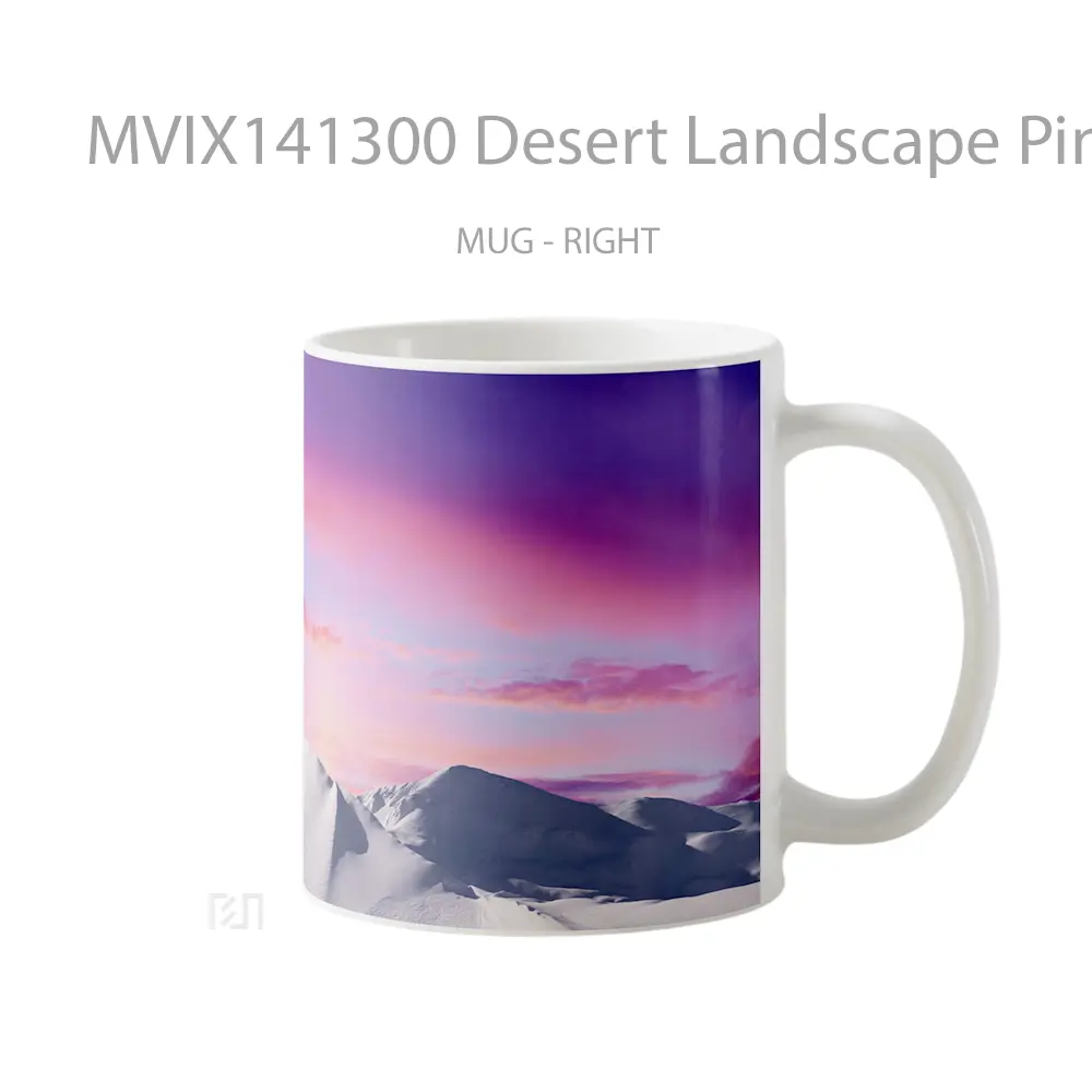 Mug Desert Landscape Pink Sky Scenery Gelas Pemandangan Alam - All-side / Desain