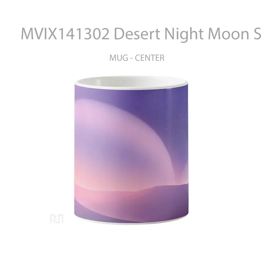 Mug Desert Night Moon Scenery Digital Art Gelas Keramik Unik