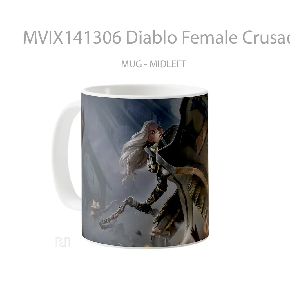 Mug Diablo Female Crusader Game Cangkir Gamer - All-side / Desain