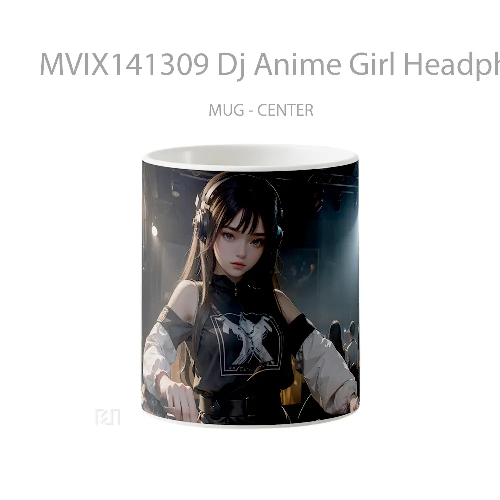 Mug Dj Anime Girl Headphones Cangkir Anime