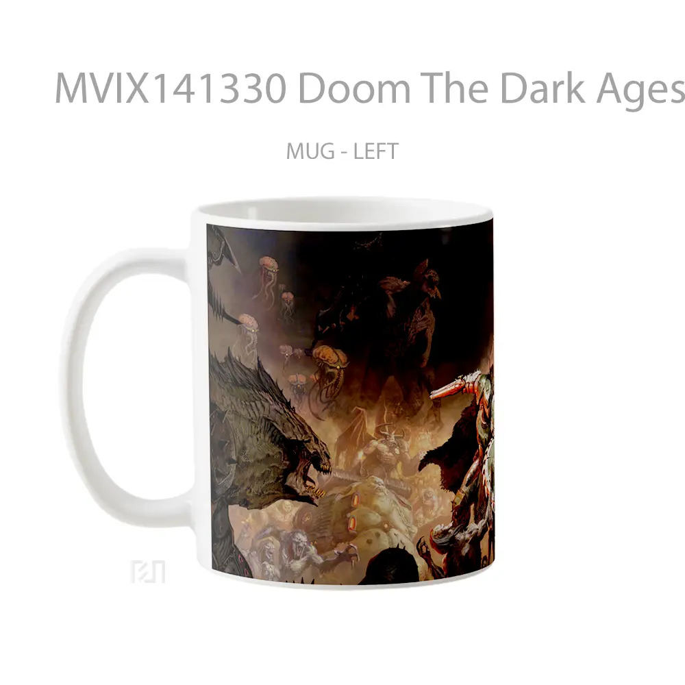 Mug Doom The Dark Ages Doom Guy Vs Demons Gelas Keramik Unik - All-side / Desain