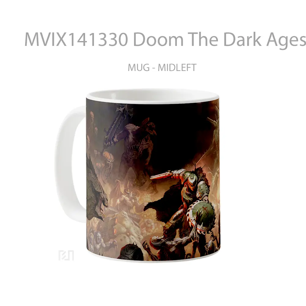 Mug Doom The Dark Ages Doom Guy Vs Demons Gelas Keramik Unik - All-side / Desain