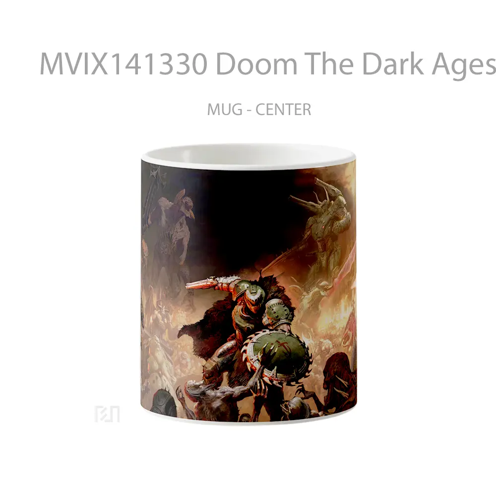 Mug Doom The Dark Ages Doom Guy Vs Demons Gelas Keramik Unik
