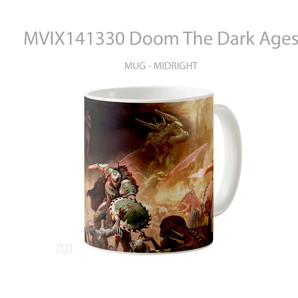 Mug Doom The Dark Ages Doom Guy Vs Demons Gelas Keramik Unik - All-side / Desain