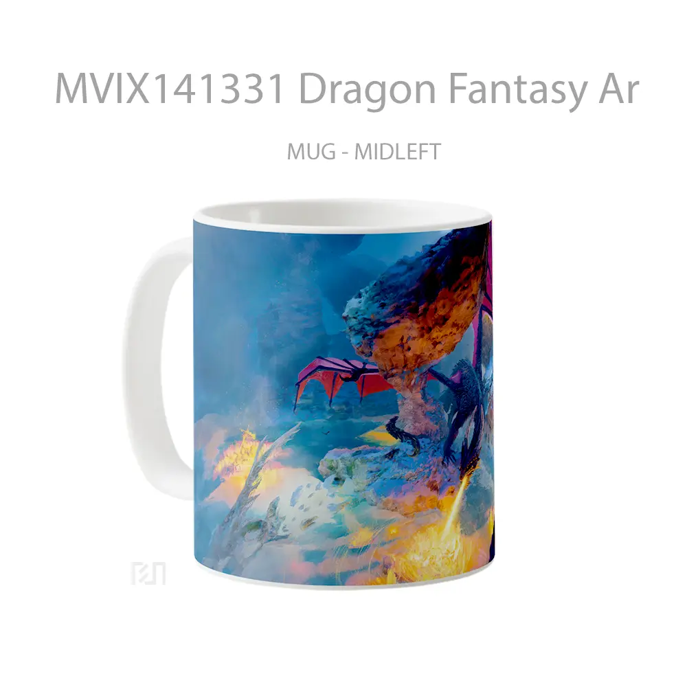 Mug Dragon Fantasy Ar Gelas Keramik Unik - All-side / Desain