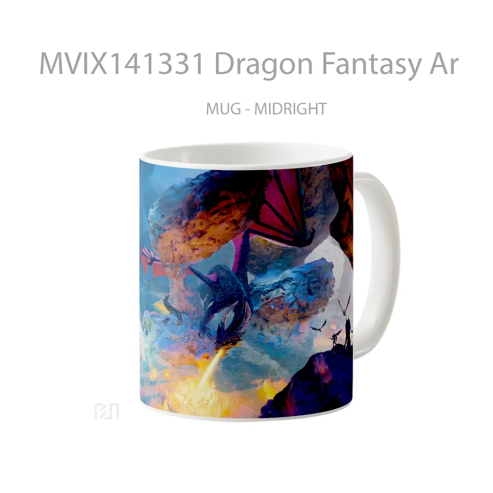 Mug Dragon Fantasy Ar Gelas Keramik Unik - All-side / Desain
