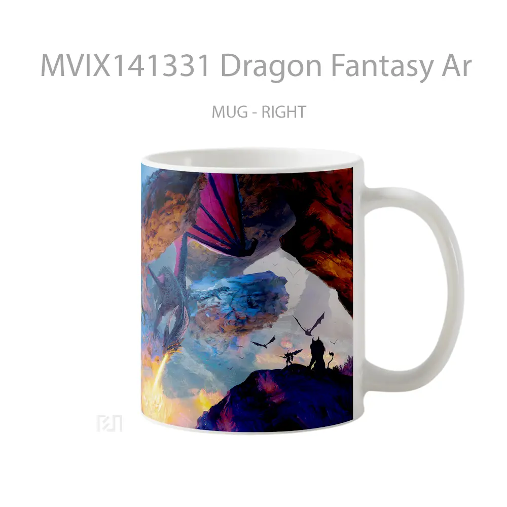 Mug Dragon Fantasy Ar Gelas Keramik Unik - All-side / Desain