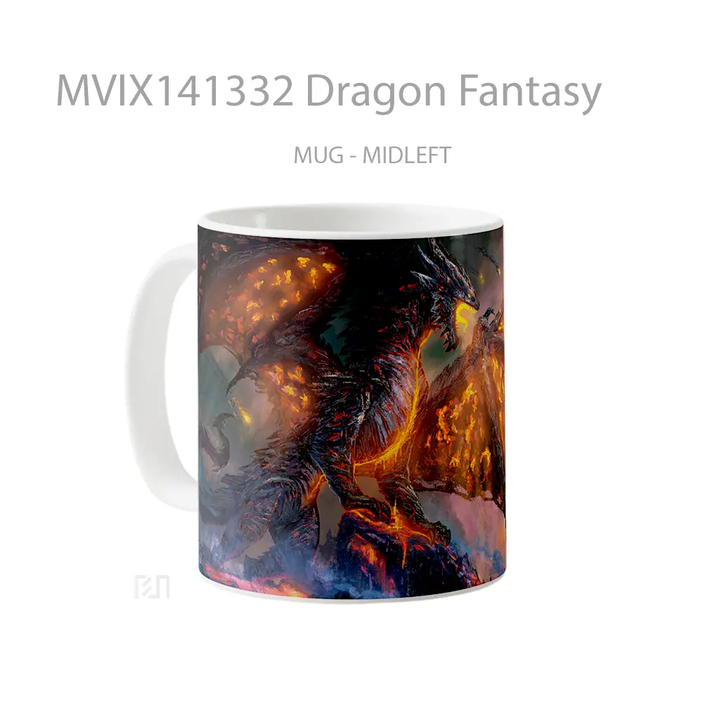 Mug Dragon Fantasy Gelas Keramik Unik - All-side / Desain