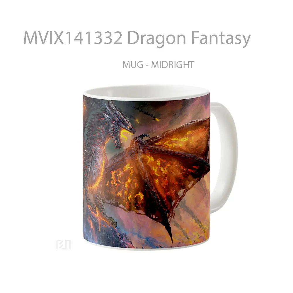 Mug Dragon Fantasy Gelas Keramik Unik - All-side / Desain