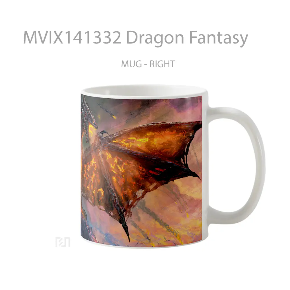 Mug Dragon Fantasy Gelas Keramik Unik - All-side / Desain