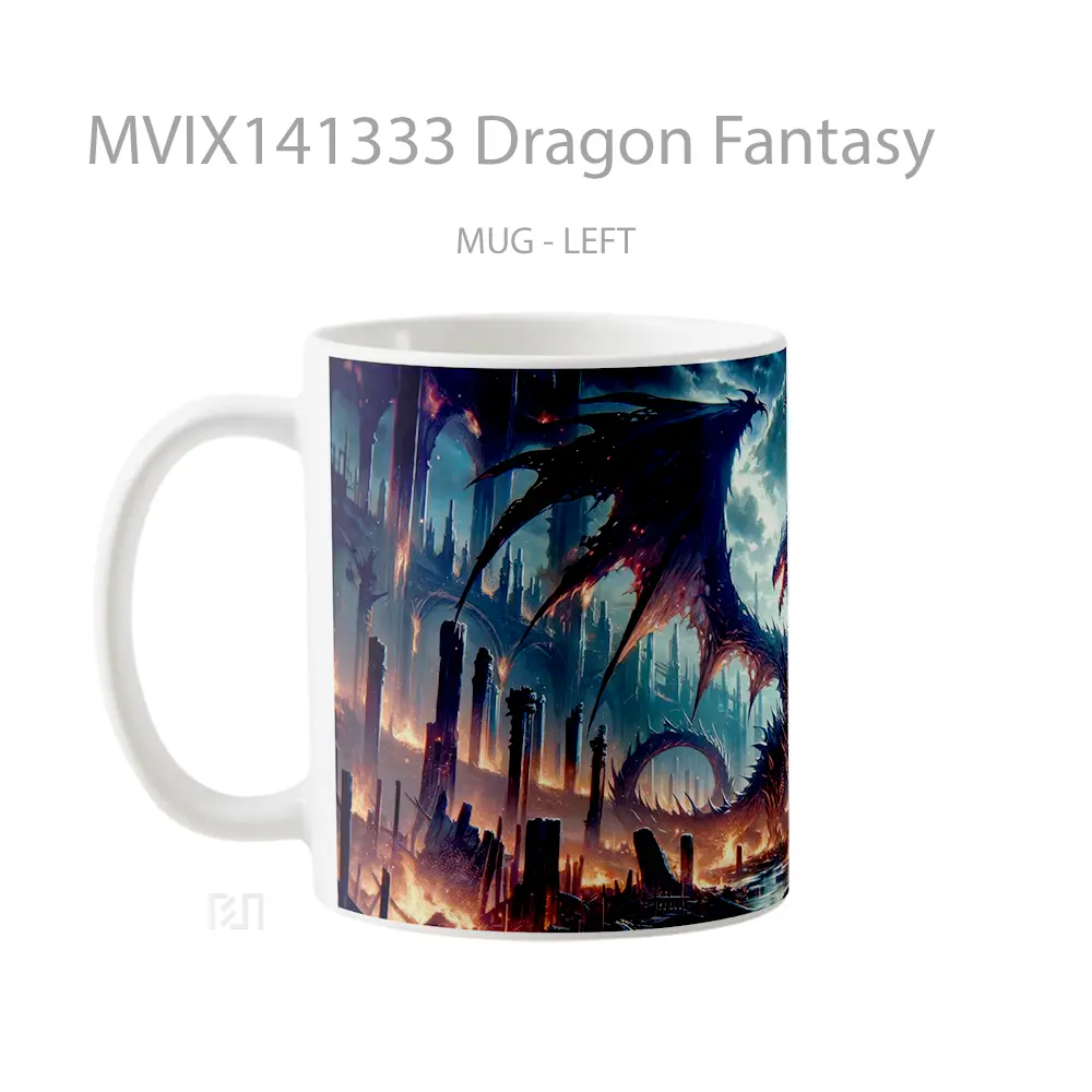 Mug Dragon Fantasy Gelas Keramik Unik - All-side / Desain
