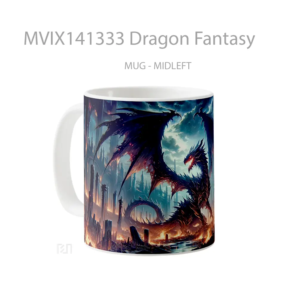 Mug Dragon Fantasy Gelas Keramik Unik - All-side / Desain