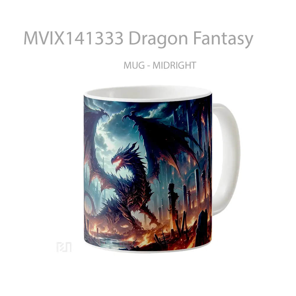Mug Dragon Fantasy Gelas Keramik Unik - All-side / Desain