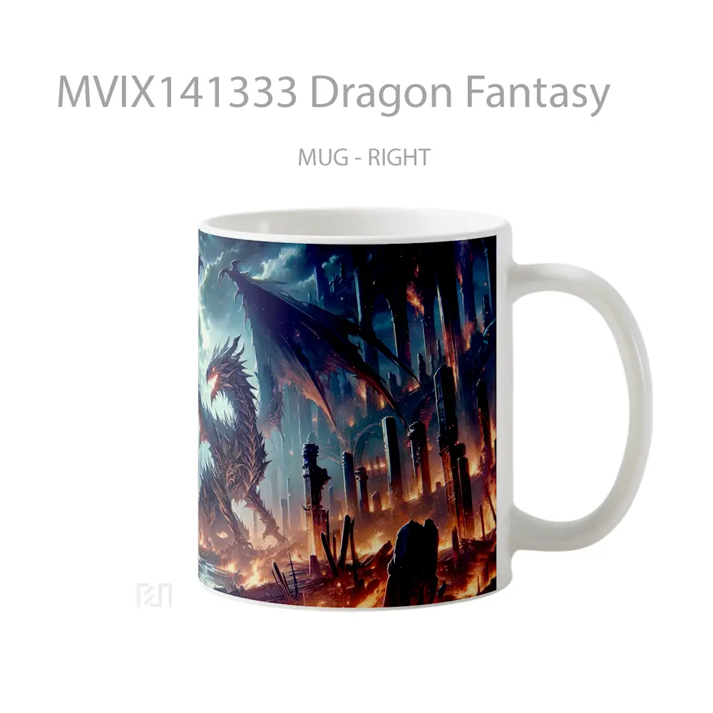Mug Dragon Fantasy Gelas Keramik Unik - All-side / Desain
