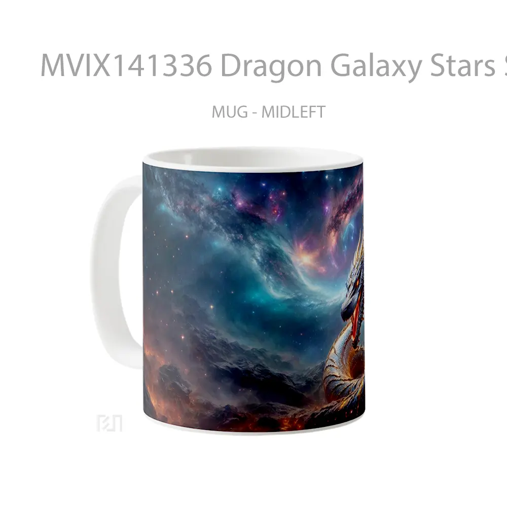Mug Dragon Galaxy Stars Space Fantasy Gelas Keramik Unik - All-side / Desain