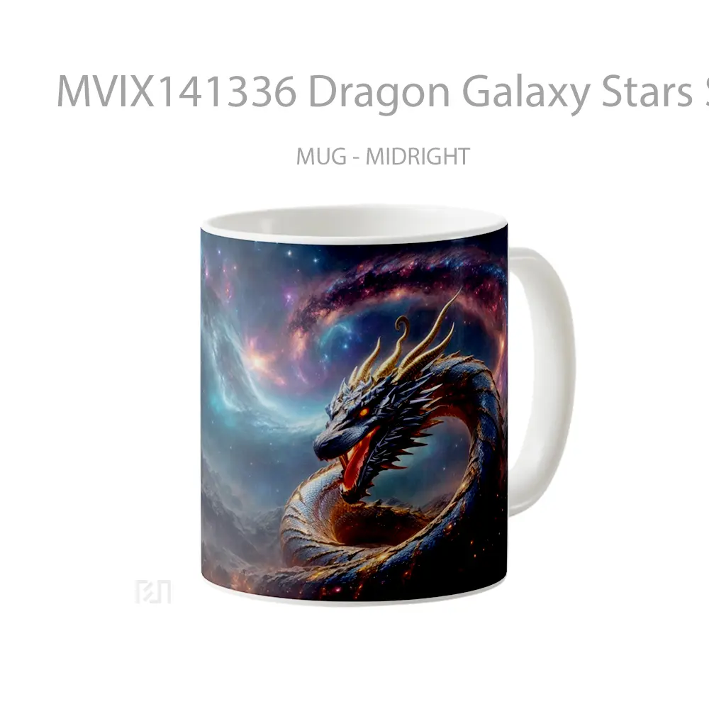 Mug Dragon Galaxy Stars Space Fantasy Gelas Keramik Unik - All-side / Desain