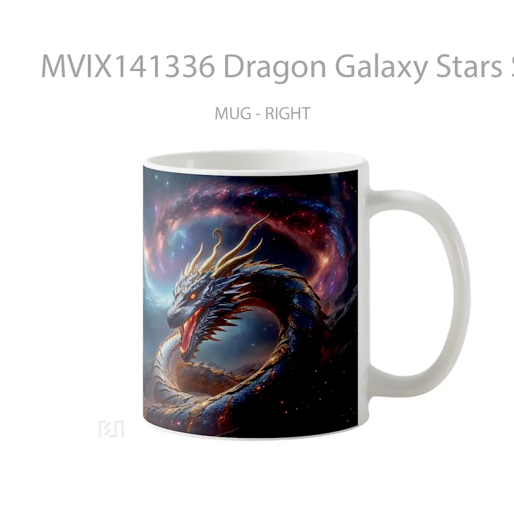 Mug Dragon Galaxy Stars Space Fantasy Gelas Keramik Unik - All-side / Desain