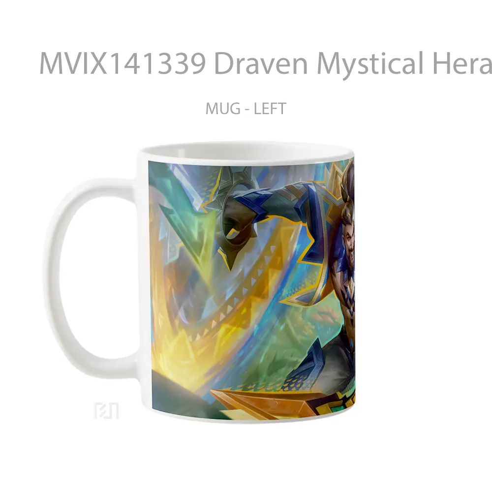 Mug Draven Mystical Herald Skin Lol Wild Rift Splash Art Cangkir Gamer - All-side / Desain