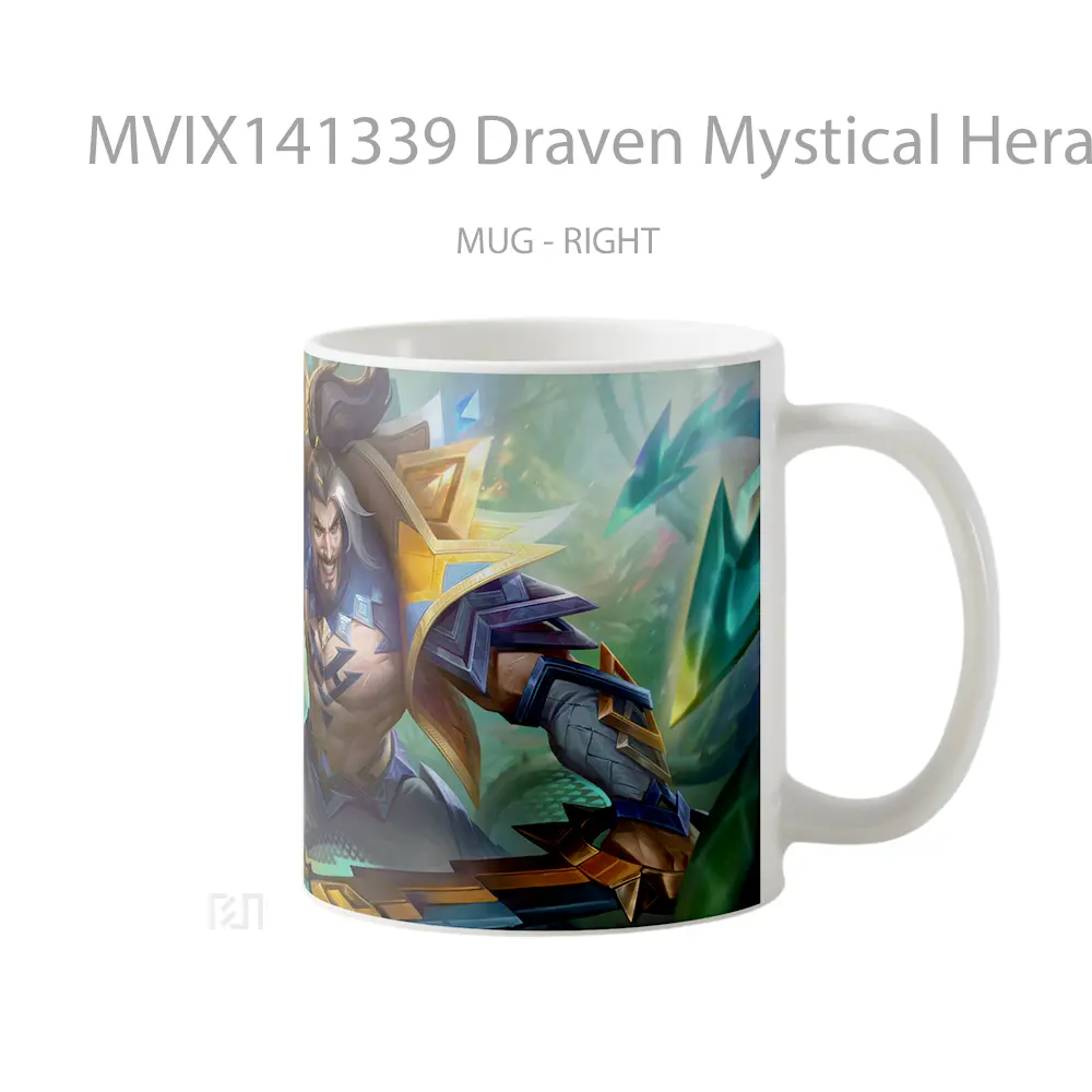 Mug Draven Mystical Herald Skin Lol Wild Rift Splash Art Cangkir Gamer - All-side / Desain