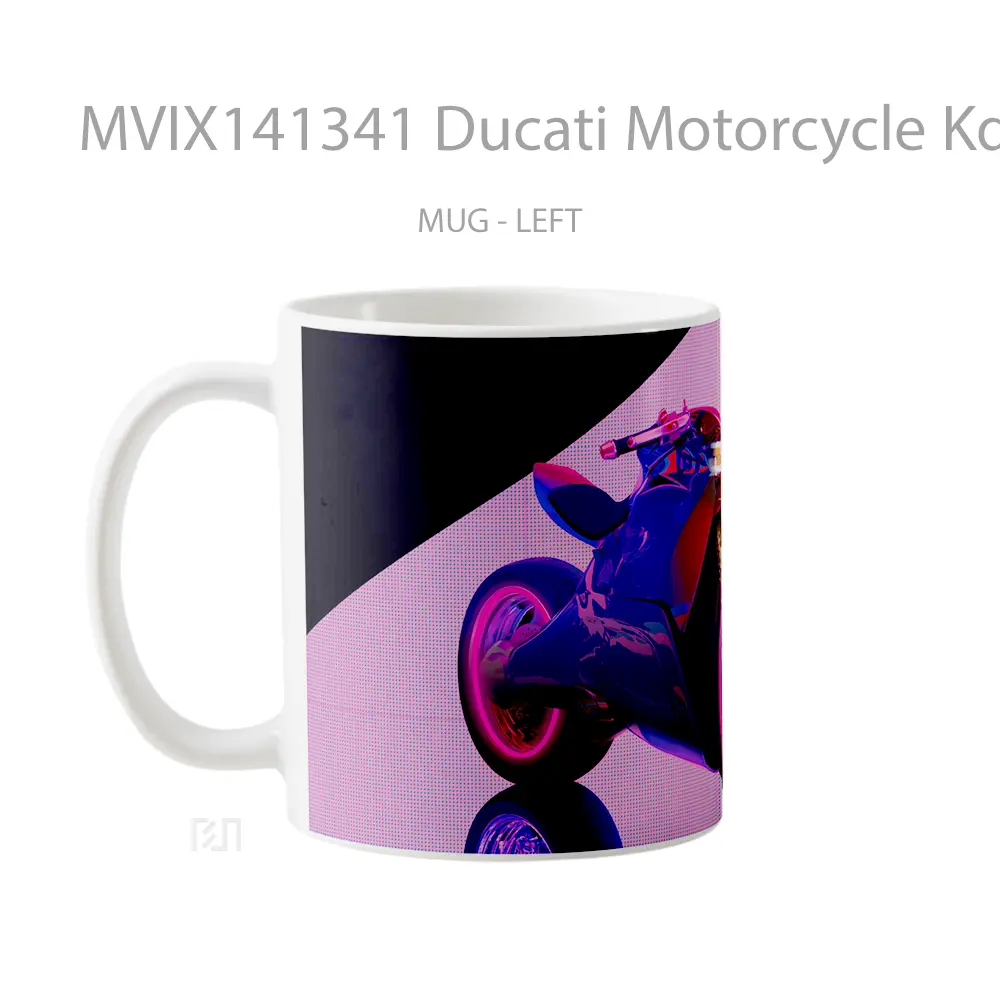 Mug Ducati Motorcycle Kda Digital Art Gelas Hewan Lucu - All-side / Desain