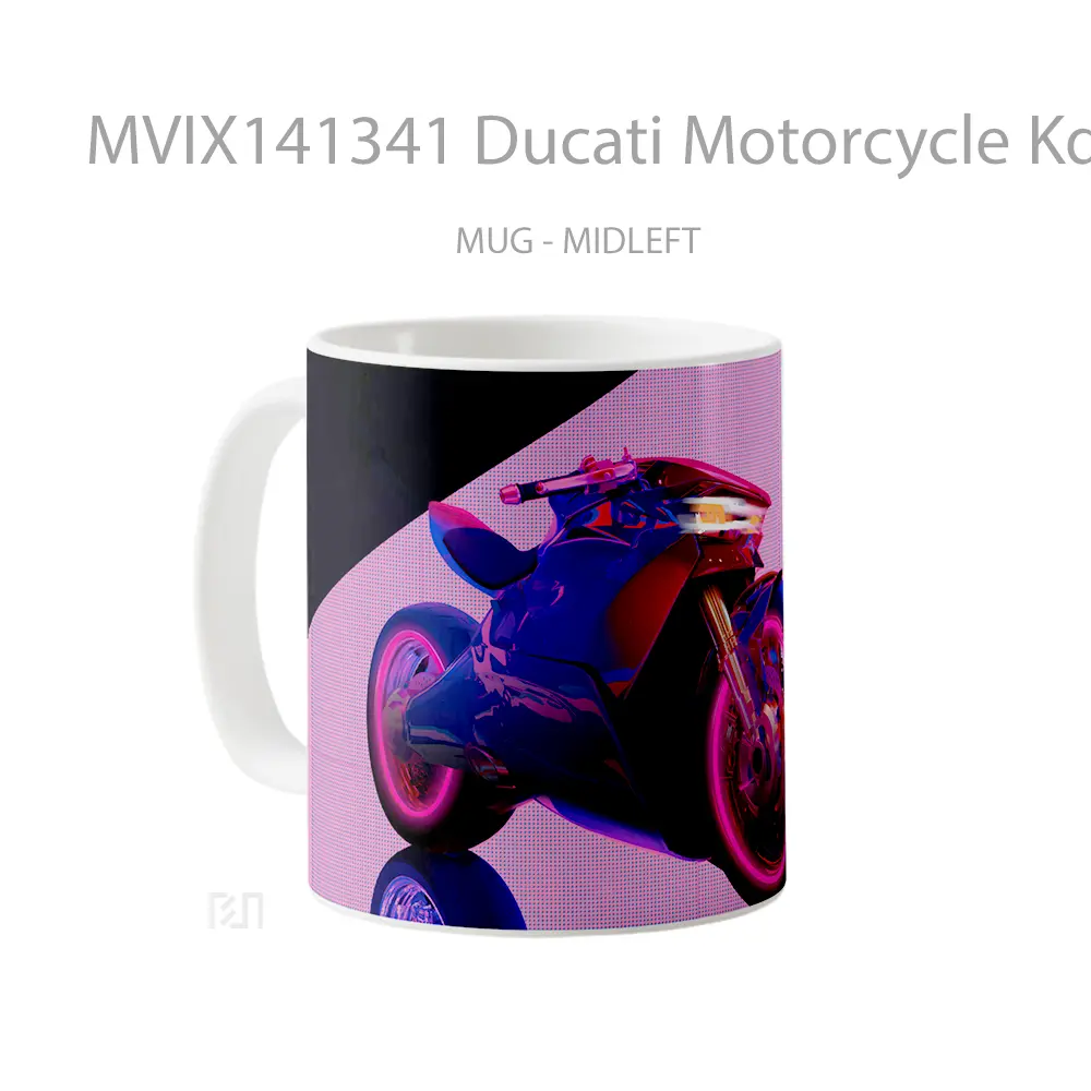 Mug Ducati Motorcycle Kda Digital Art Gelas Hewan Lucu - All-side / Desain