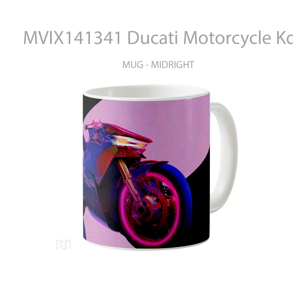 Mug Ducati Motorcycle Kda Digital Art Gelas Hewan Lucu - All-side / Desain