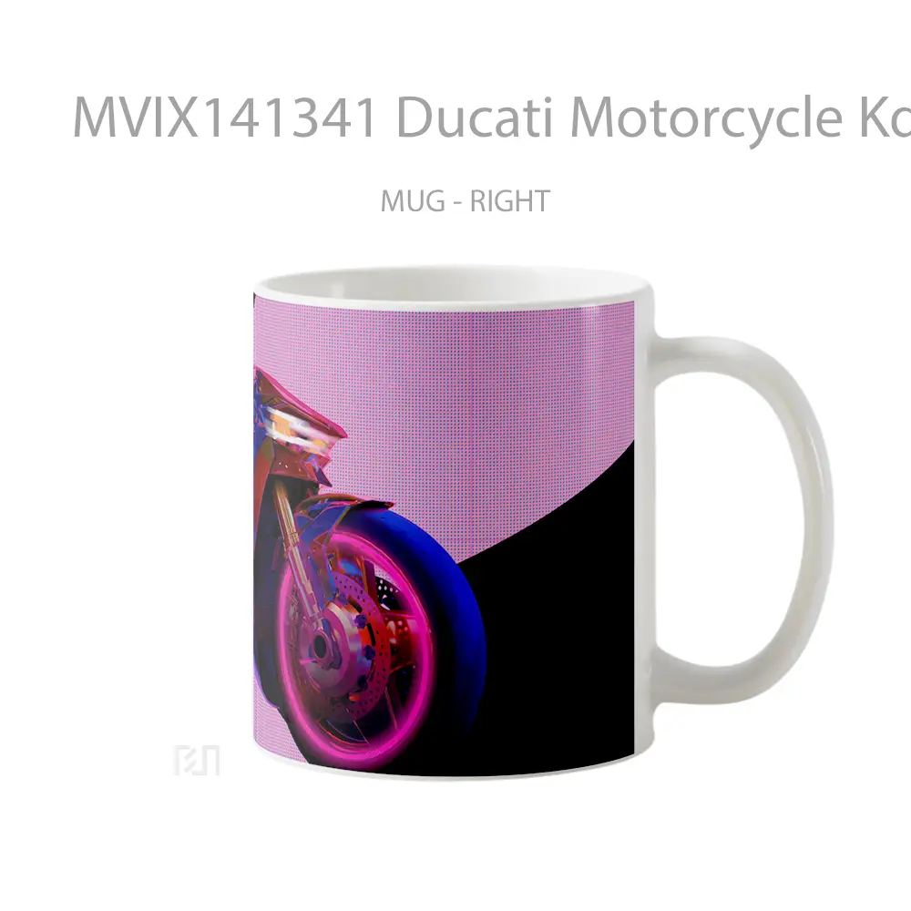 Mug Ducati Motorcycle Kda Digital Art Gelas Hewan Lucu - All-side / Desain