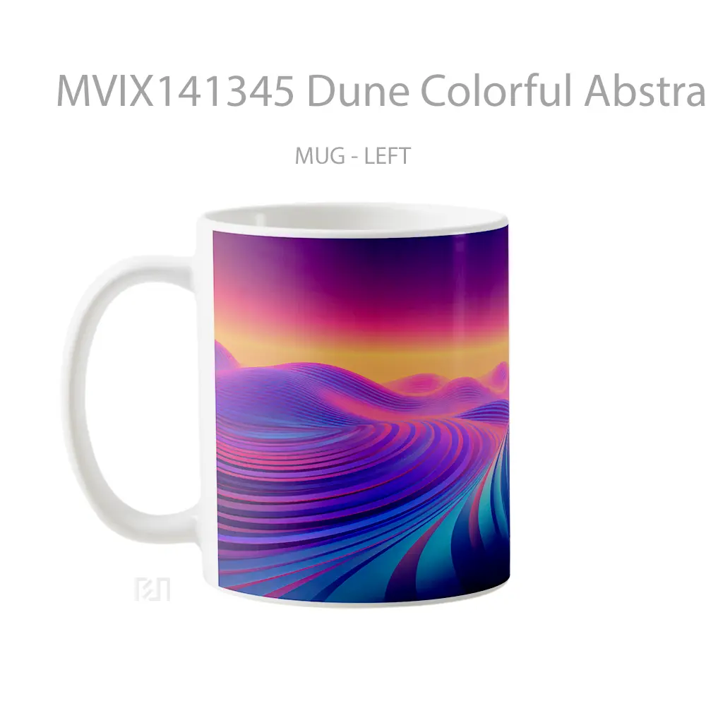 Mug Dune Colorful Abstract Digital Art Gelas Keramik Unik - All-side / Desain