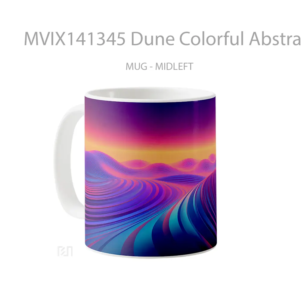 Mug Dune Colorful Abstract Digital Art Gelas Keramik Unik - All-side / Desain