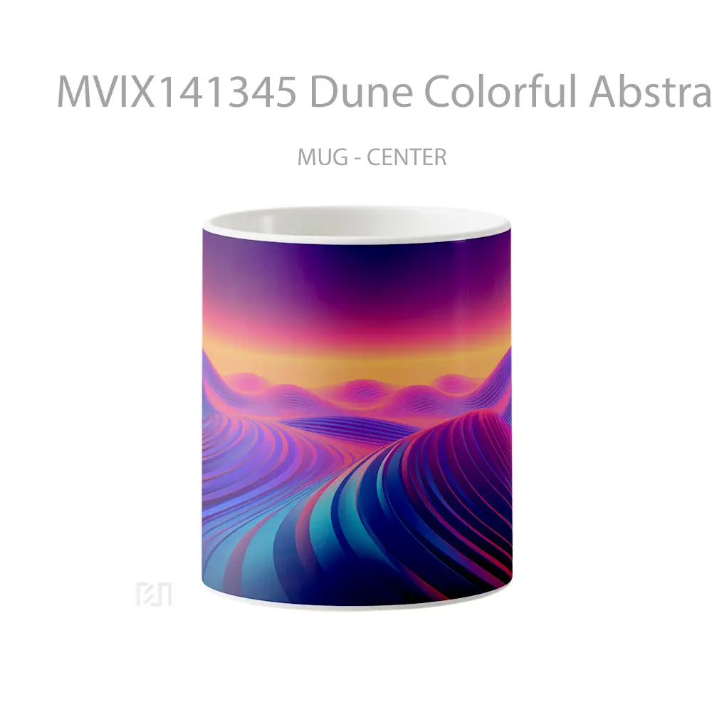 Mug Dune Colorful Abstract Digital Art Gelas Keramik Unik