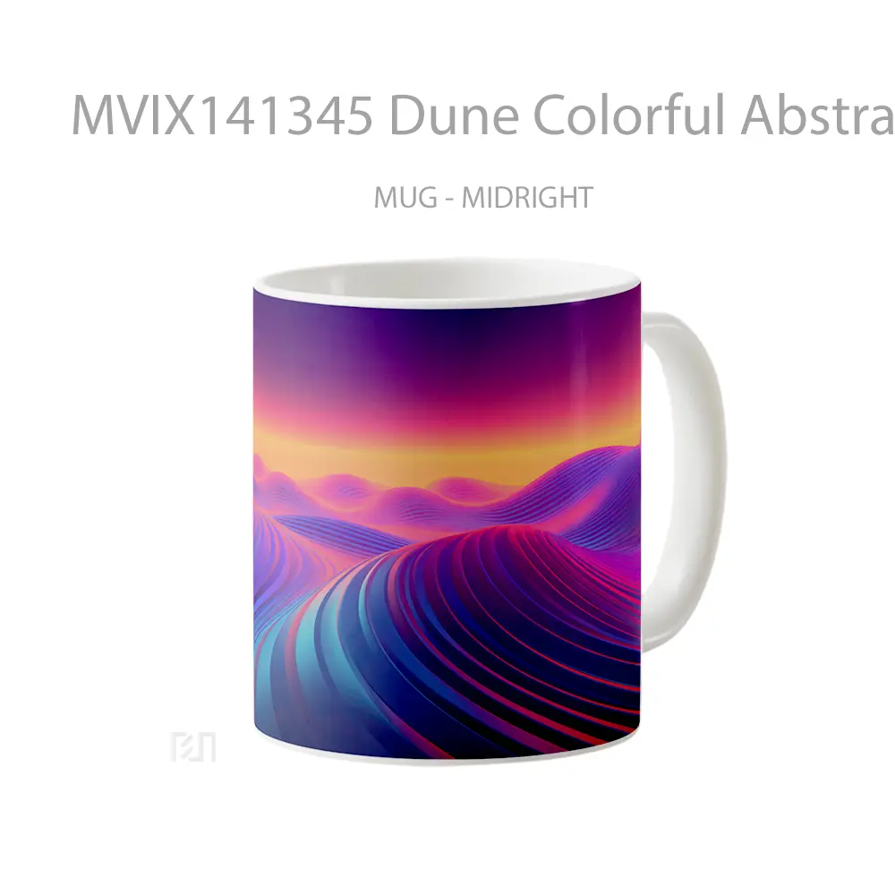 Mug Dune Colorful Abstract Digital Art Gelas Keramik Unik - All-side / Desain