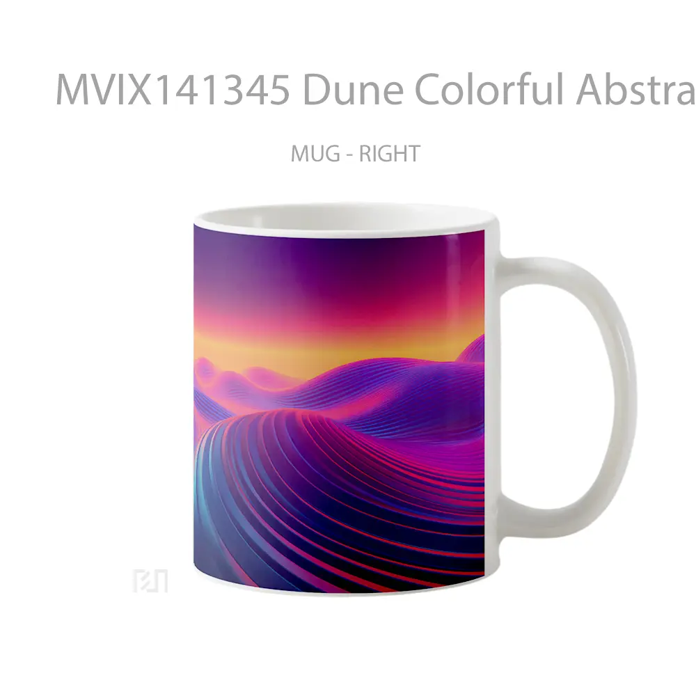 Mug Dune Colorful Abstract Digital Art Gelas Keramik Unik - All-side / Desain