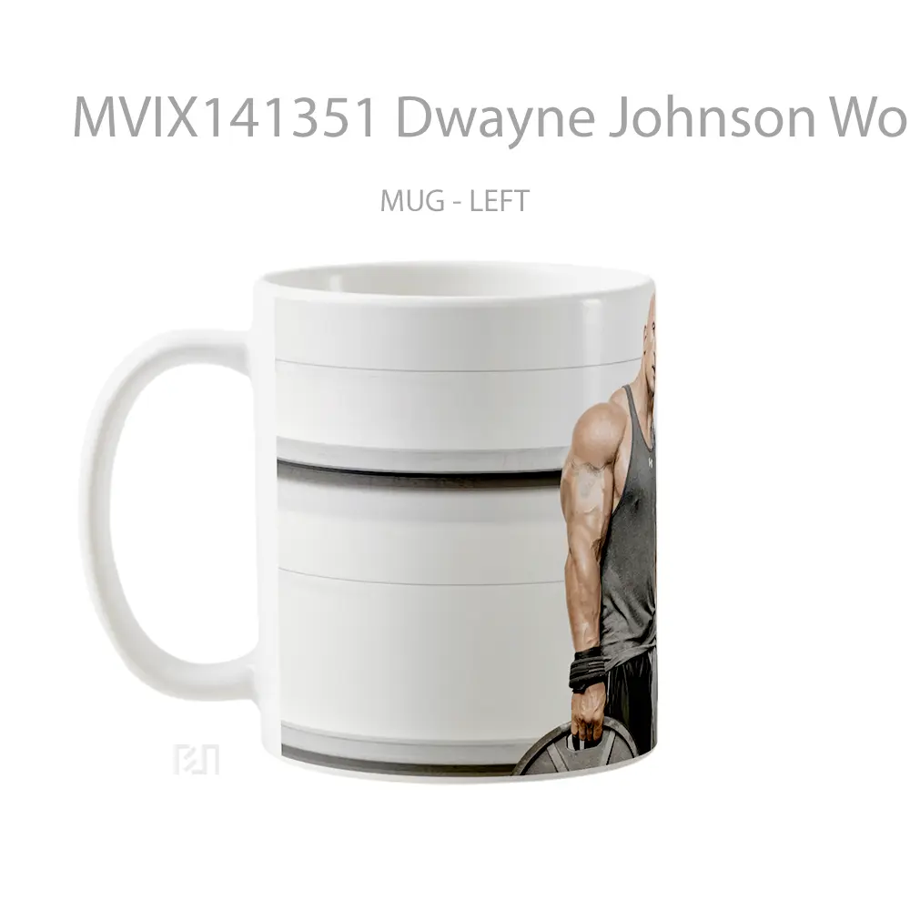 Mug Dwayne Johnson Workout Gelas Keramik Unik - All-side / Desain
