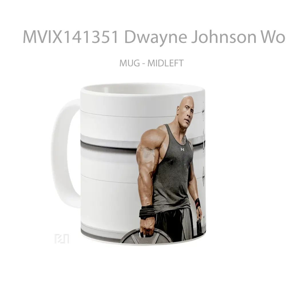 Mug Dwayne Johnson Workout Gelas Keramik Unik - All-side / Desain