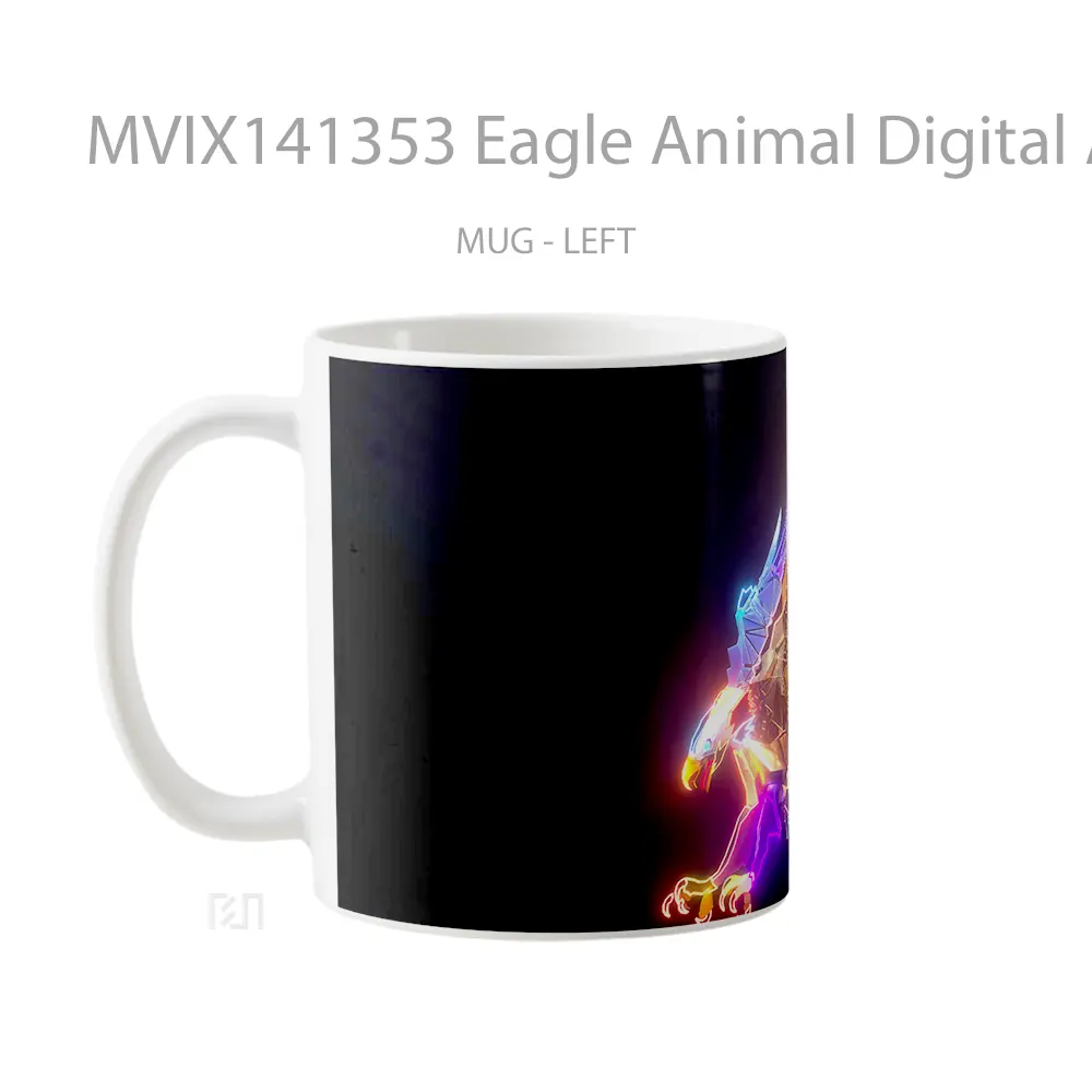 Mug Eagle Animal Digital Art Gelas Hewan Lucu - All-side / Desain