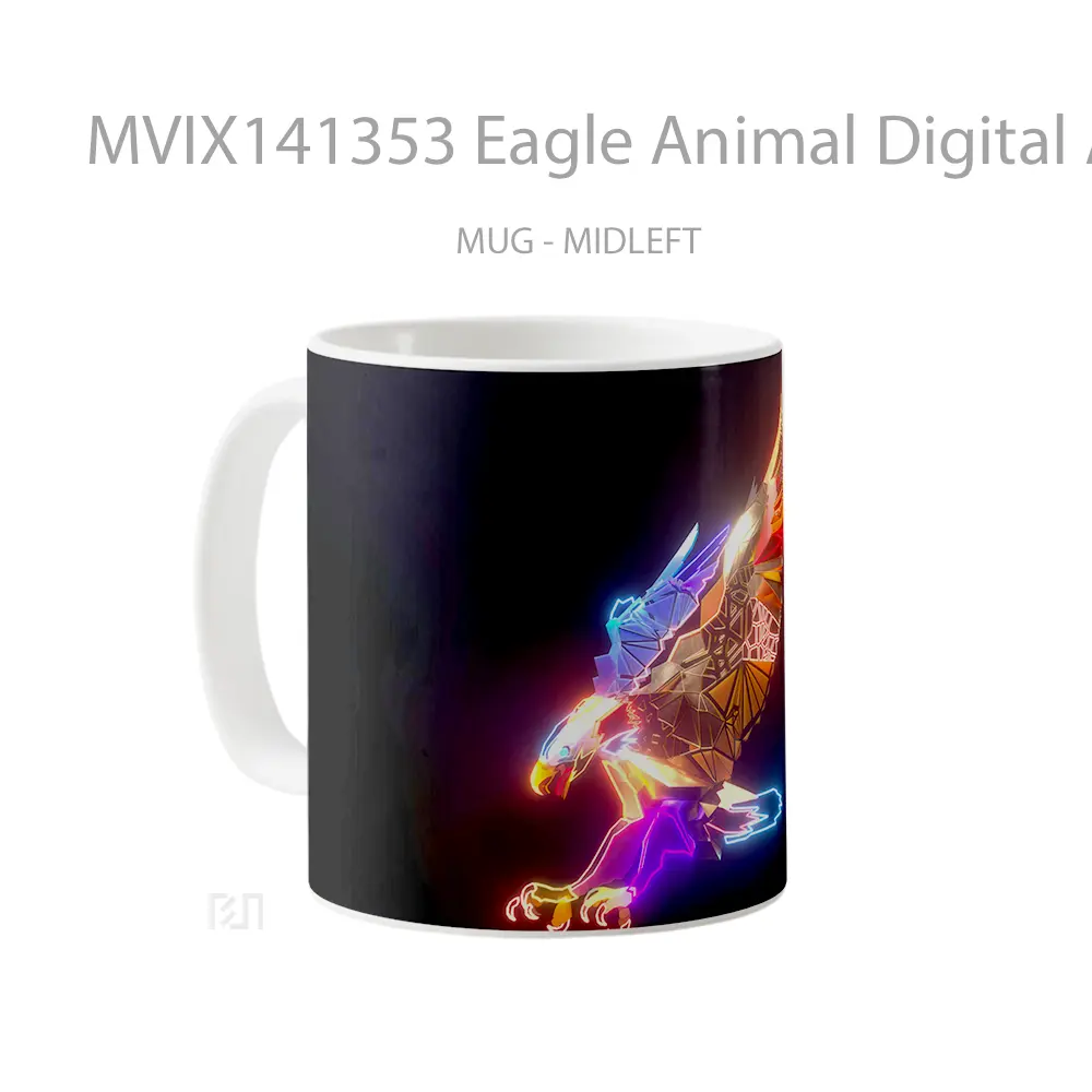 Mug Eagle Animal Digital Art Gelas Hewan Lucu - All-side / Desain