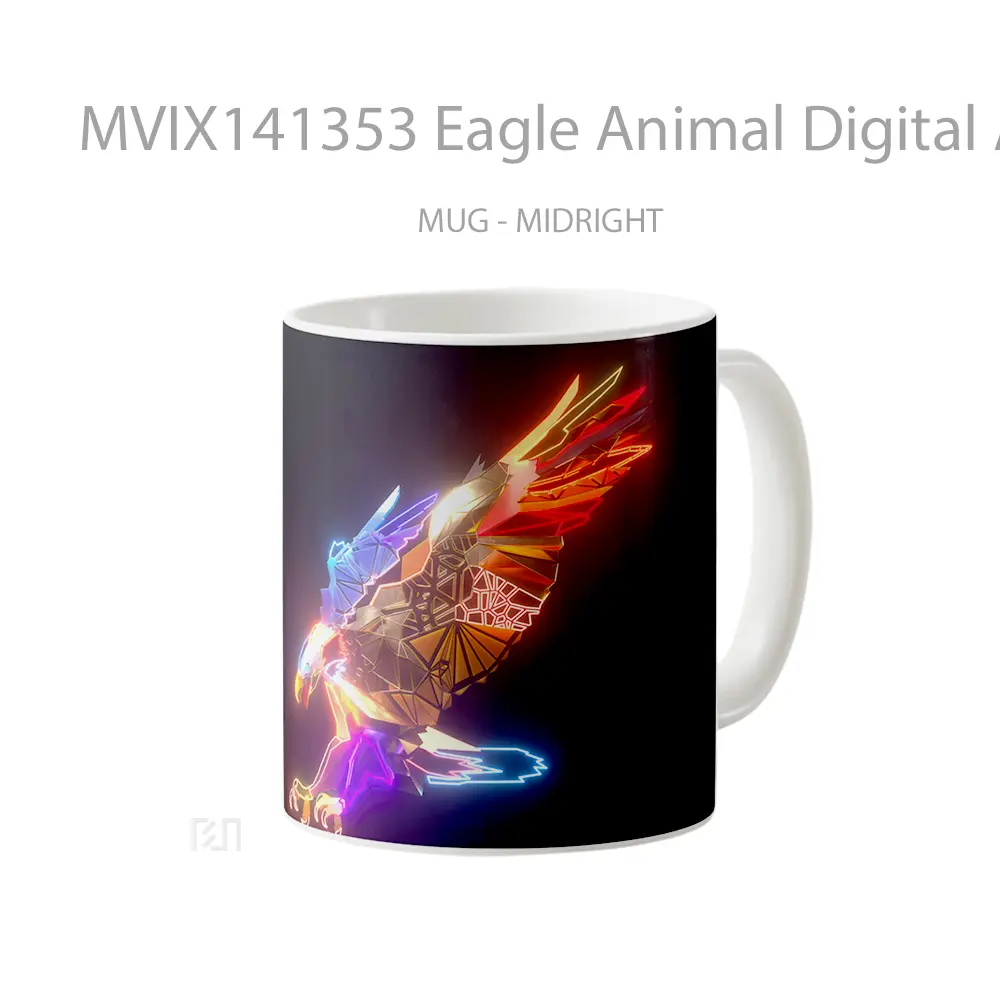 Mug Eagle Animal Digital Art Gelas Hewan Lucu - All-side / Desain