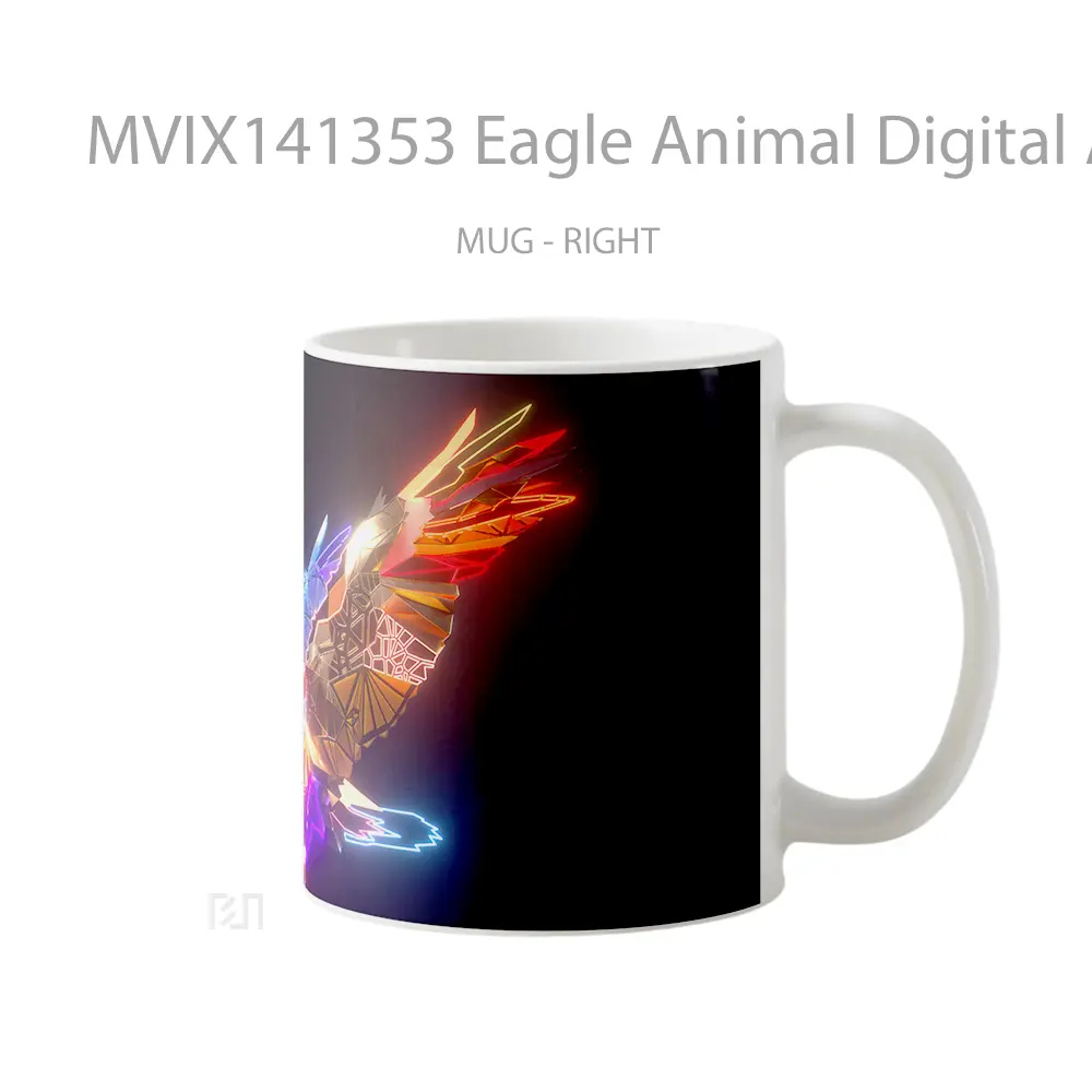Mug Eagle Animal Digital Art Gelas Hewan Lucu - All-side / Desain