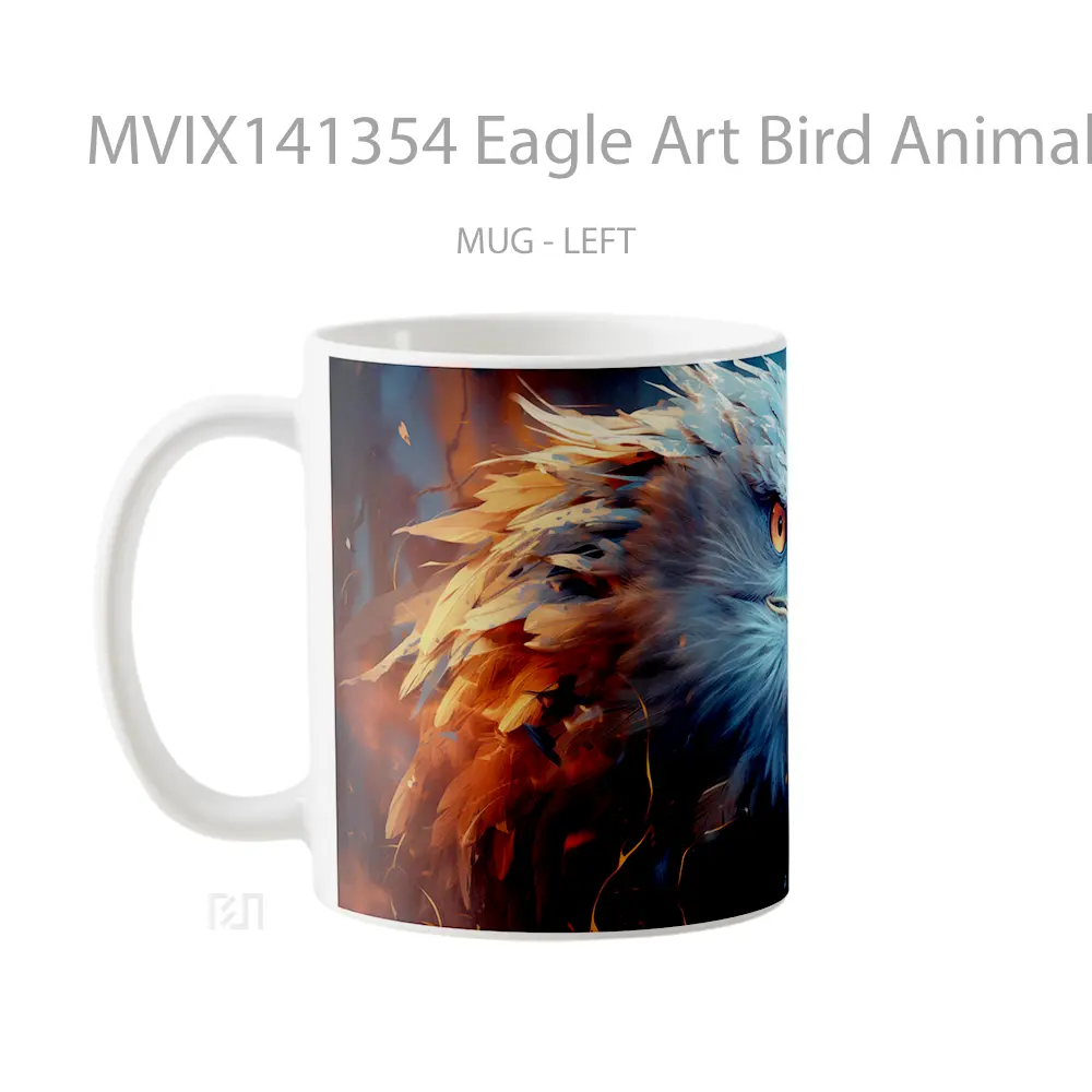 Mug Eagle Art Bird Animal Gelas Hewan Lucu - All-side / Desain