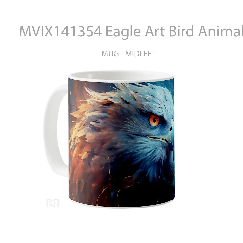 Mug Eagle Art Bird Animal Gelas Hewan Lucu - All-side / Desain