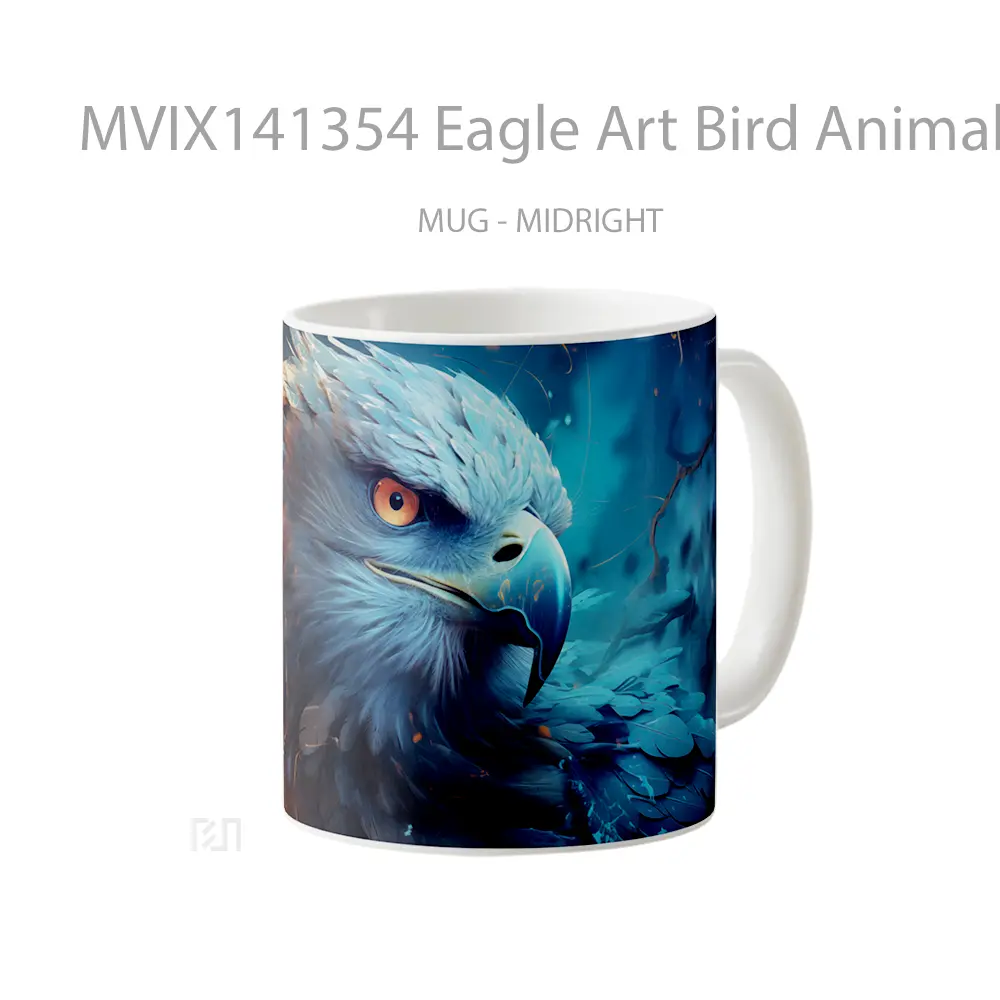 Mug Eagle Art Bird Animal Gelas Hewan Lucu - All-side / Desain