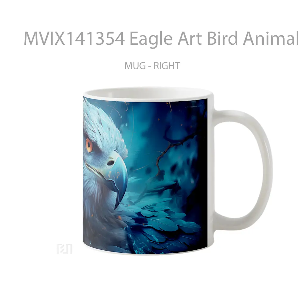 Mug Eagle Art Bird Animal Gelas Hewan Lucu - All-side / Desain