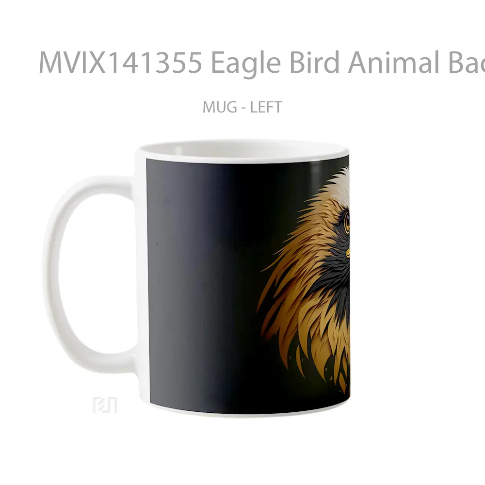 Mug Eagle Bird Animal Background Ai Ar Gelas Hewan Lucu - All-side / Desain