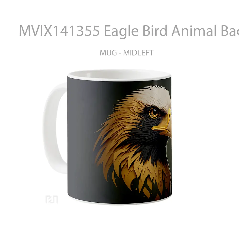 Mug Eagle Bird Animal Background Ai Ar Gelas Hewan Lucu - All-side / Desain