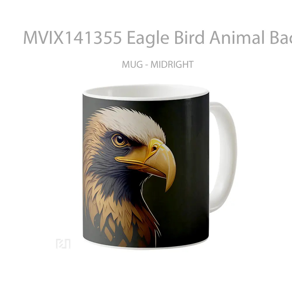 Mug Eagle Bird Animal Background Ai Ar Gelas Hewan Lucu - All-side / Desain