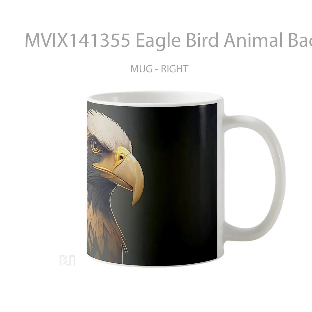 Mug Eagle Bird Animal Background Ai Ar Gelas Hewan Lucu - All-side / Desain
