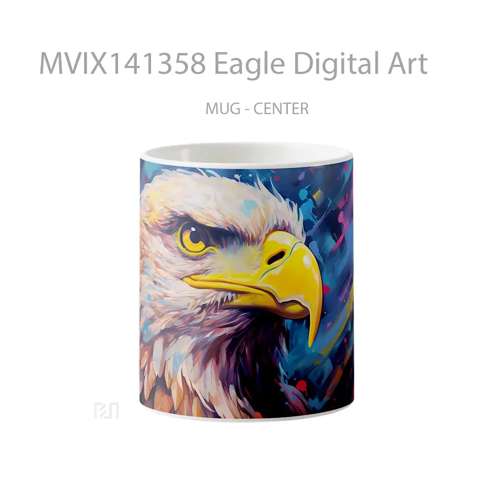 Mug Eagle Digital Art Gelas Keramik Unik